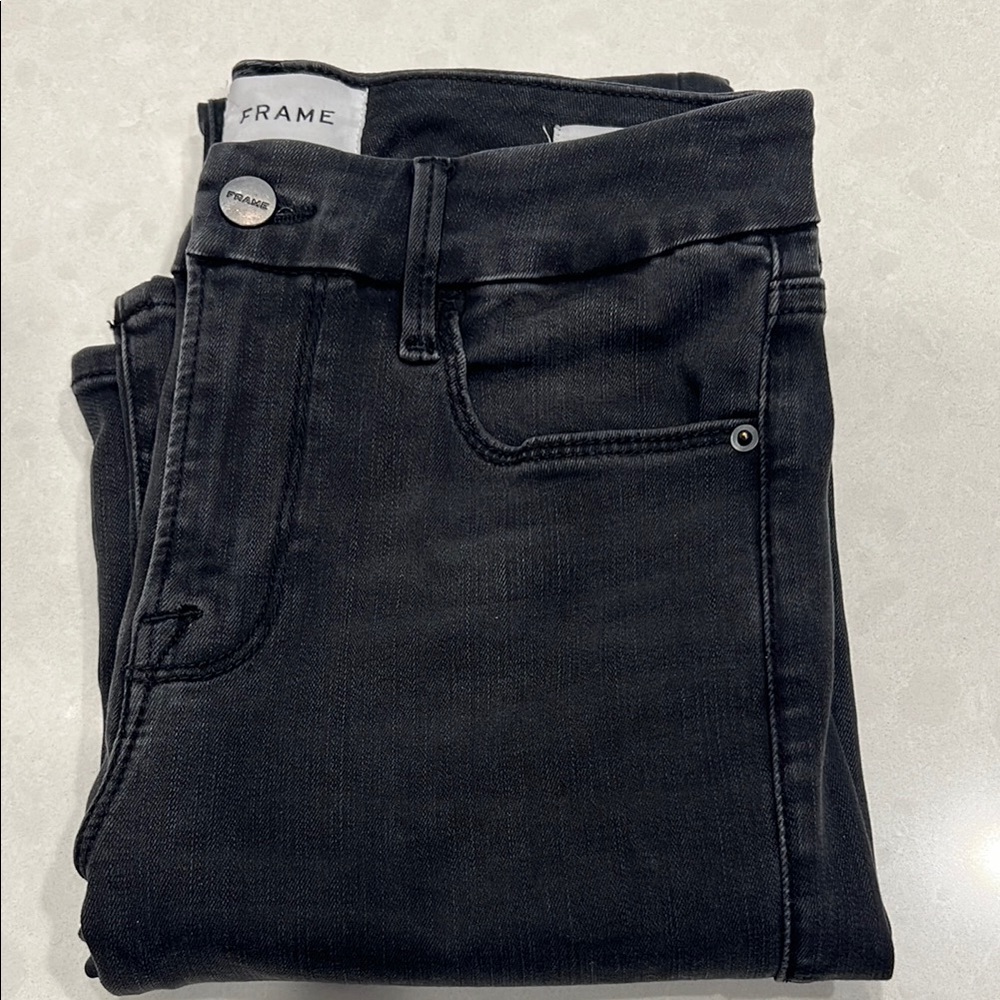Frame Denim Black Le Mini Boot Jeans